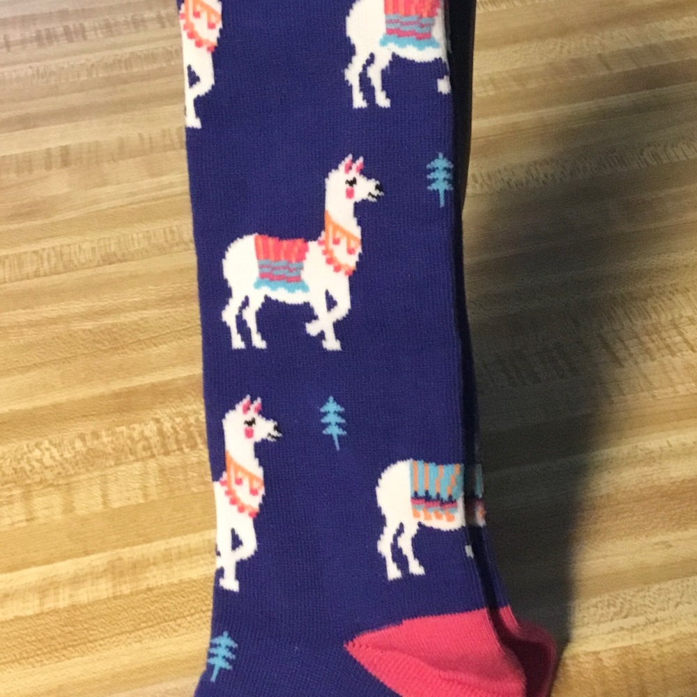 Sock it to Me Alpaca Christmas Knee High Socks